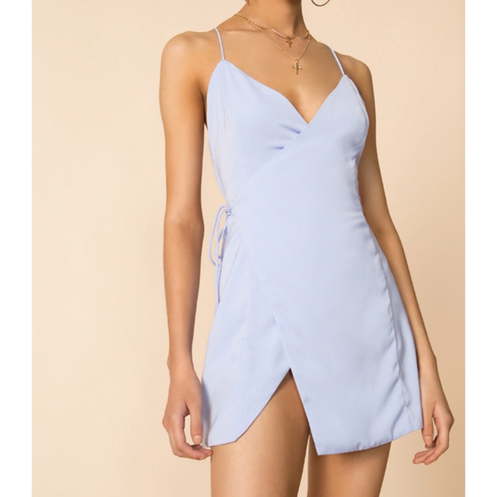 Wrap dress light blue